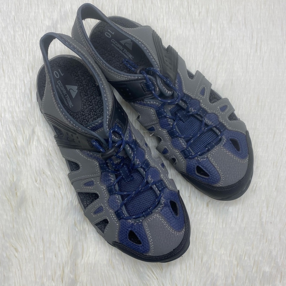 ozark trail slide on sandals gray blue mens size 10